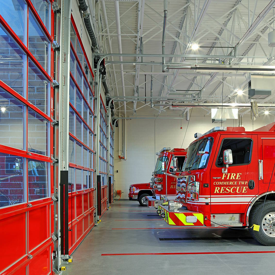 Commerce Township Fire Station Interior and Trucks