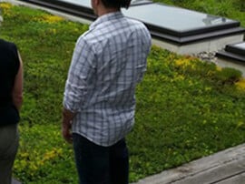 Edmond at our old Green Roof